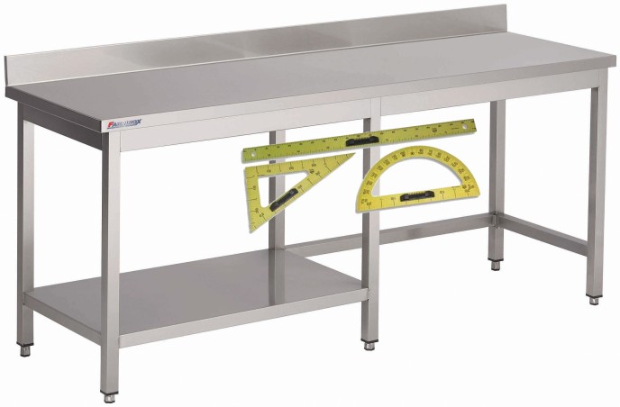 TABLE ADOSSEE AVEC DEMI SOUS TABLETTE SUR MESURE PROF 600 à 700